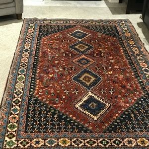 Beautiful Vintage 1974 Yalameh Persian Wool Area Rug Carpet 5x8 Hand Knotted